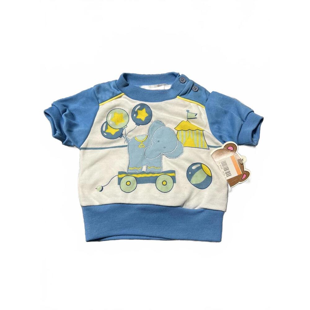 Lovespun Baby Blue Elephant Print Pullover Sweatshirt 3-6M